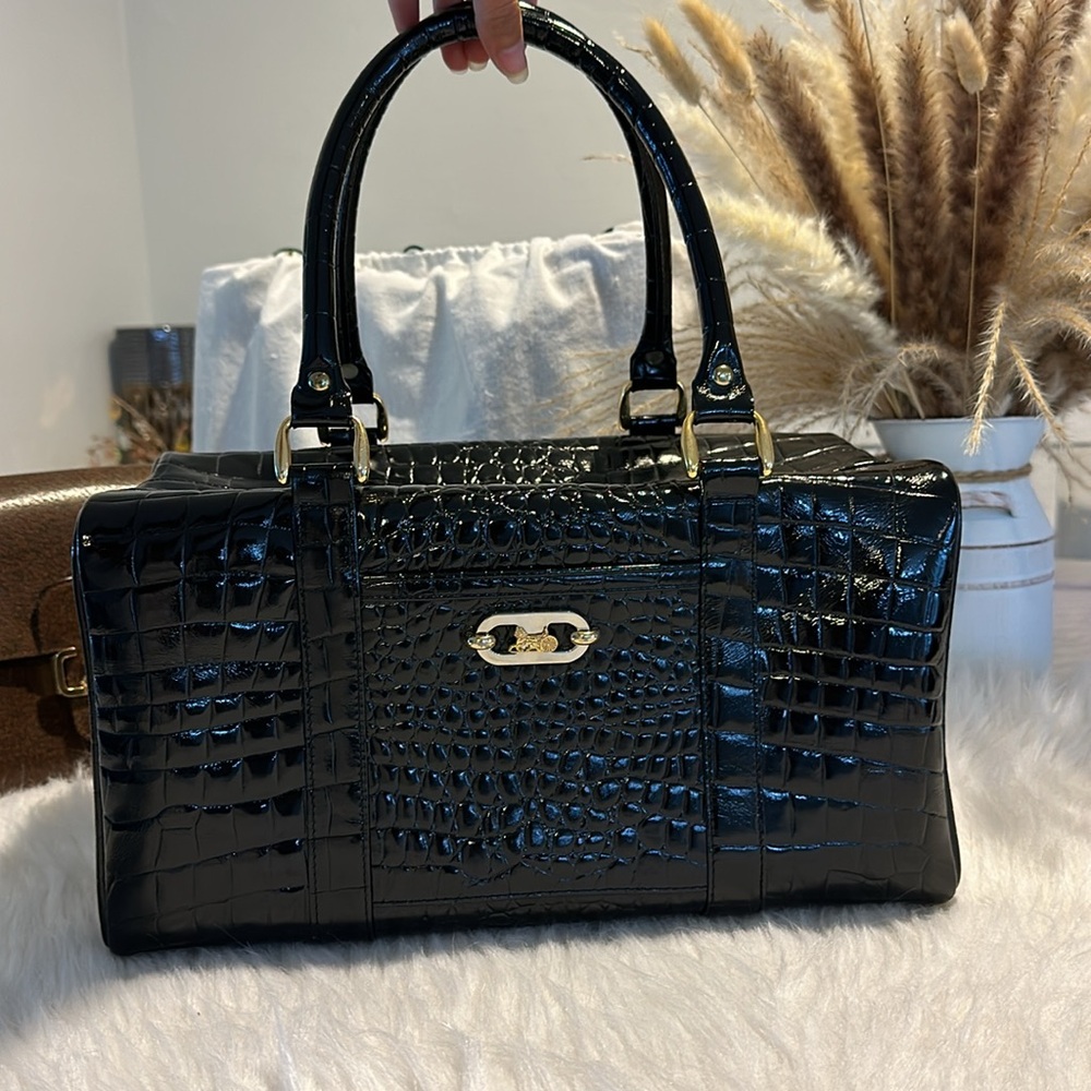 💯 authentic Vintage Celine Crocodile Boston Bag